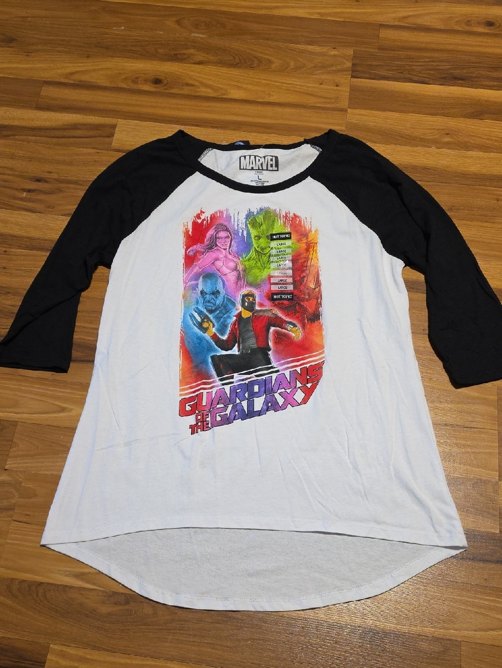 Marvel Guardians of the Galaxy Raglan Tee - White and Black